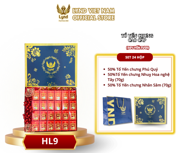 Giỏ quà Tổ Yến chưng 50% Yến HL9 - LYND