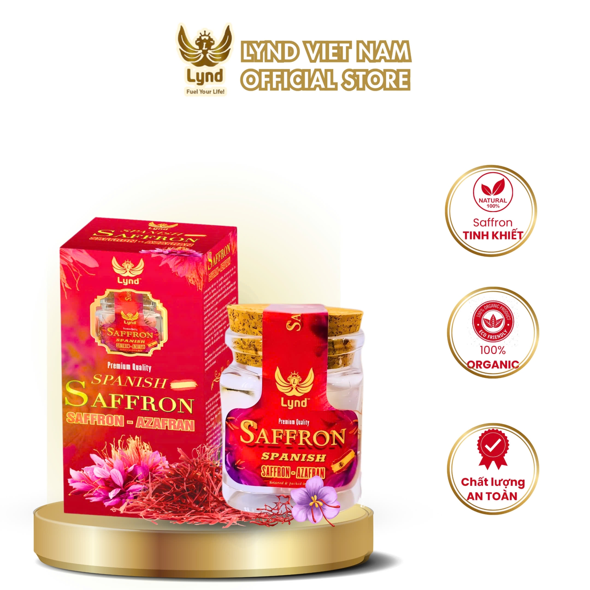 SAFFRON-nhụy hoa nghệ tây La Mancha LYND Tây Ban Nha loại thượng hạng (Premium La Mancha SAFFRON) Hộp 1g