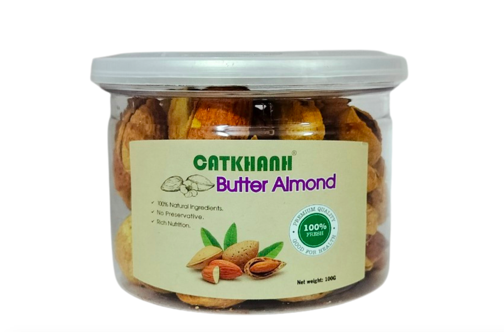 Hạt hạnh nhân rang bơ lon 250g