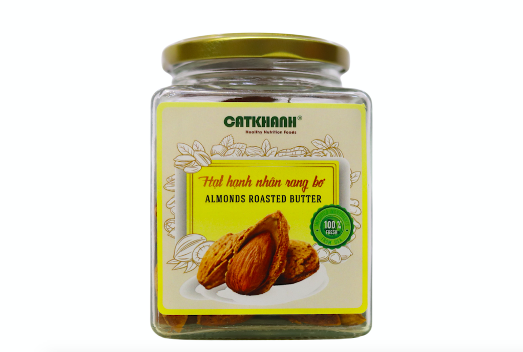 Hạt hạnh nhân rang bơ hũ thuỷ tinh 150g