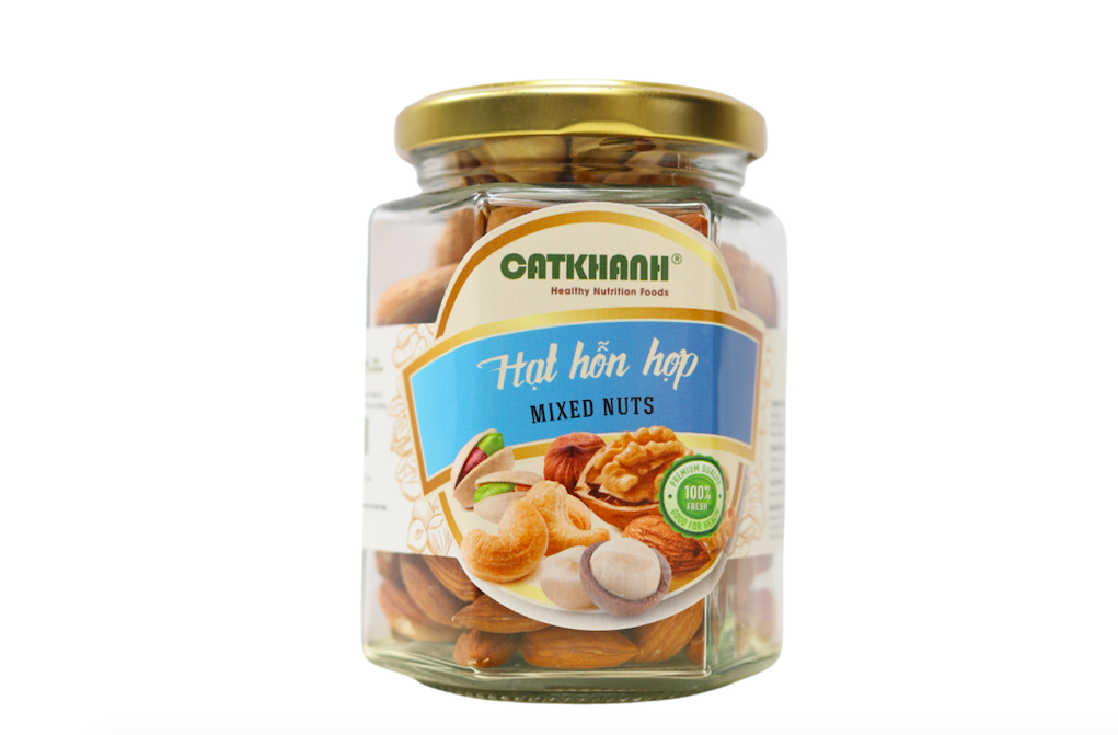 Hạt hỗn hợp hũ thuỷ tinh lục giác 150g