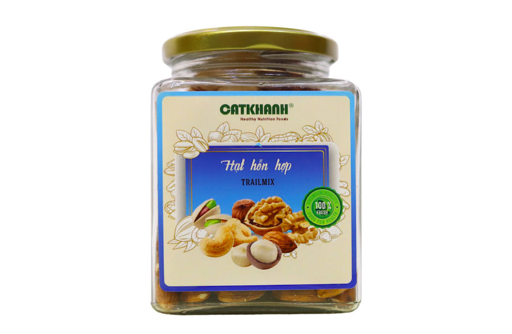 Hạt hỗn hợp hũ thuỷ tinh vuông 250g