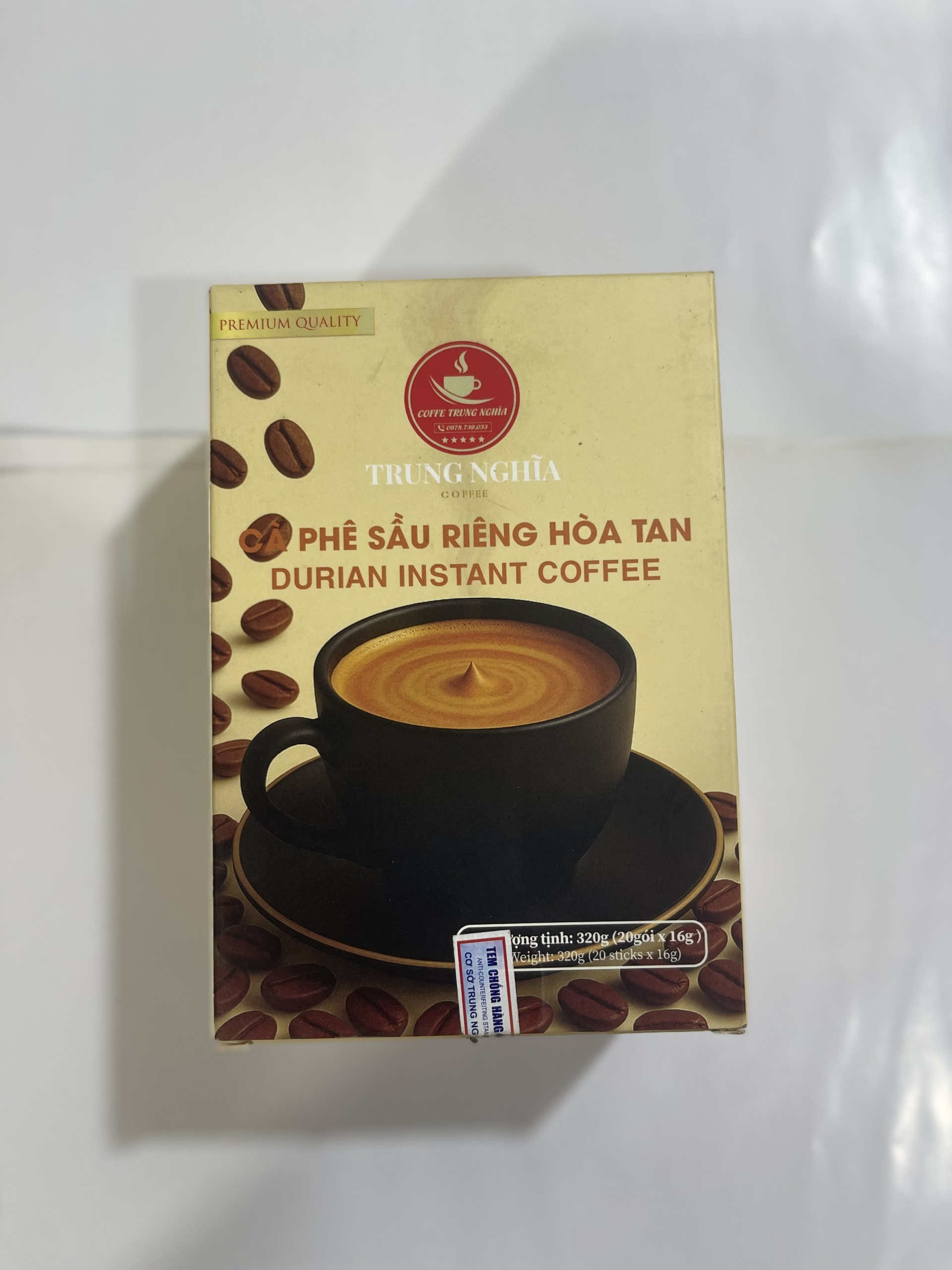 Cà phê hòa tan Sầu Riêng /hộp 20 gói 16 gam